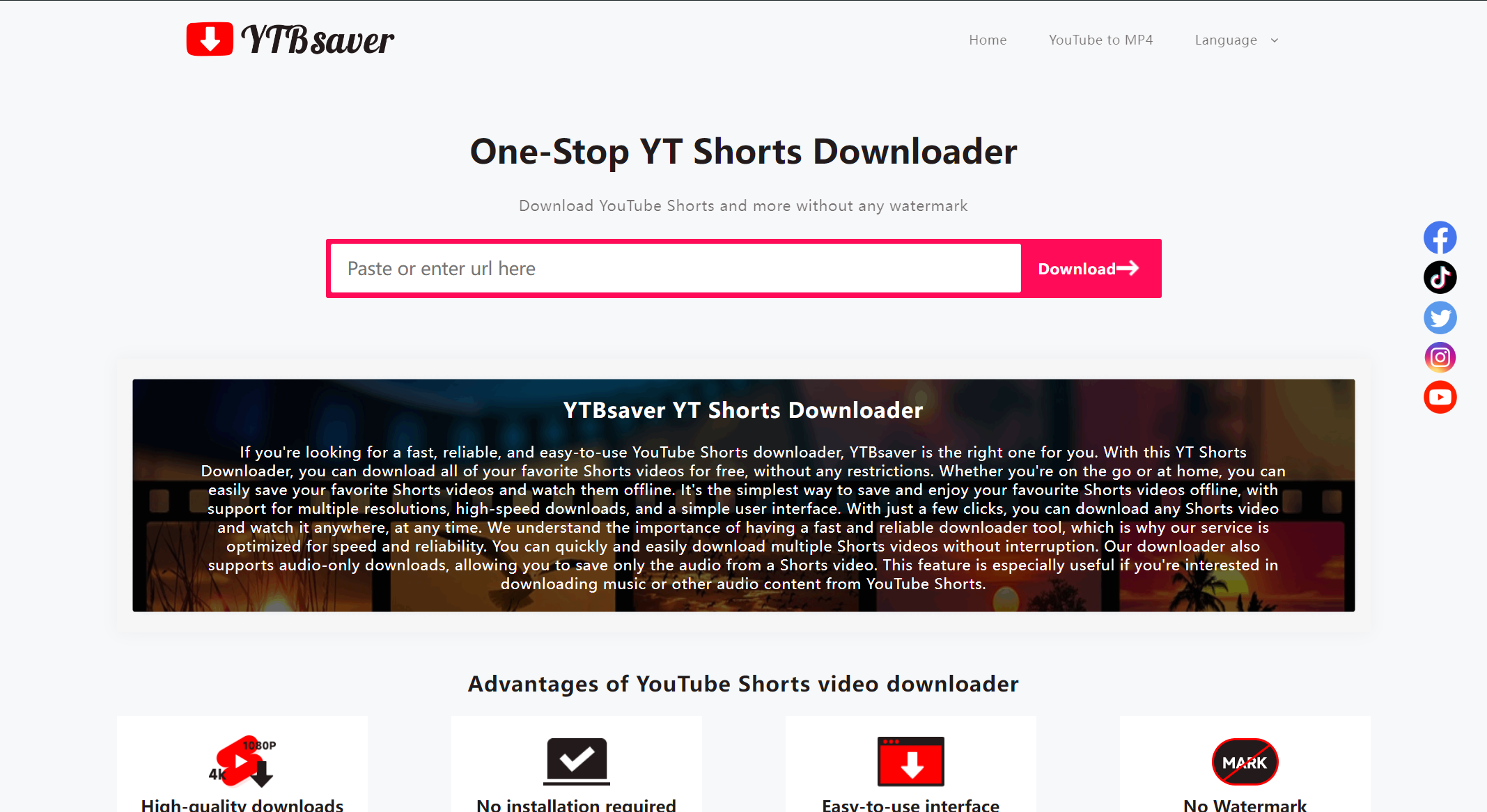 One-Stop YT Shorts Downloader - YTBsaver